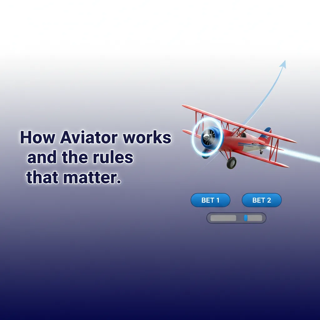 Infographic: Aviator crash game - plane ascends, cash out before it flies off; up to 2 bets, auto cash out, provably fair.