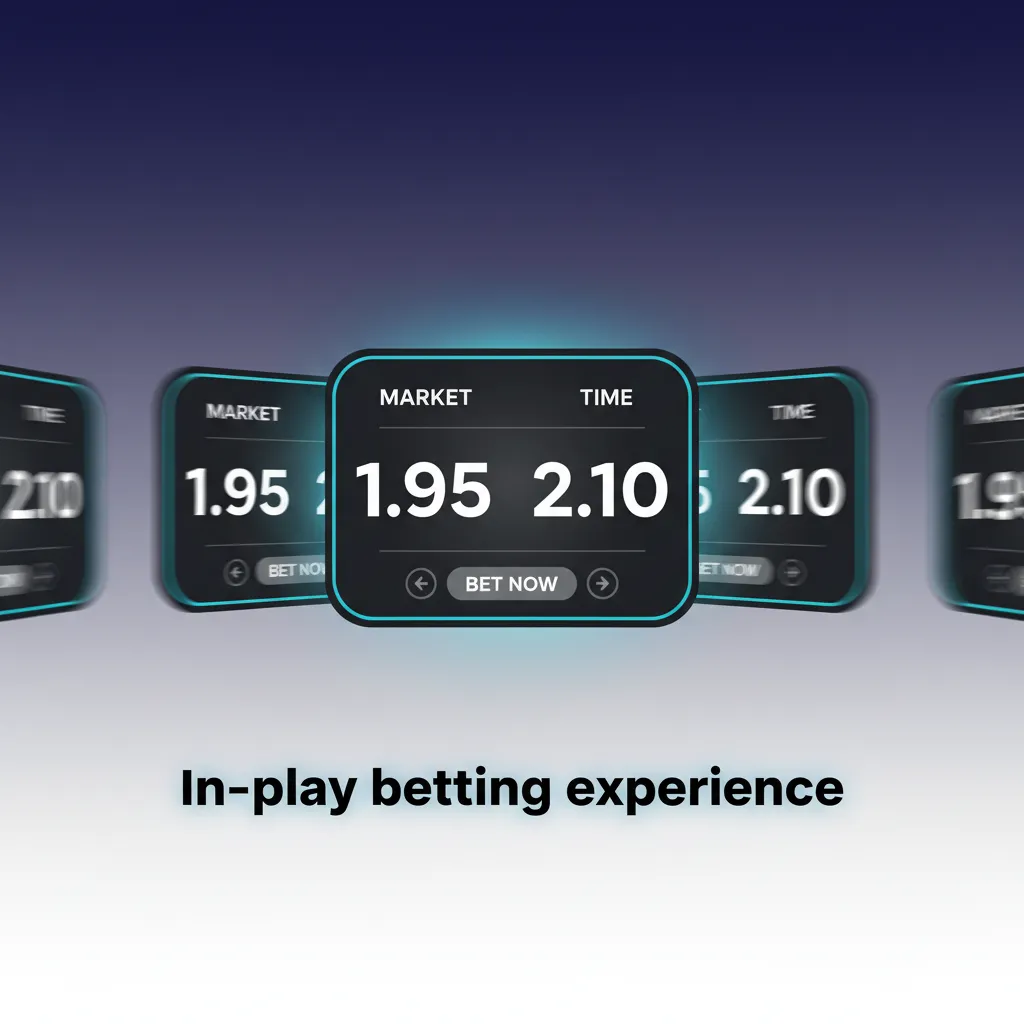 In-play betting interface showing scores, dynamic odds, live stats, cash out, and bet placement in one view.