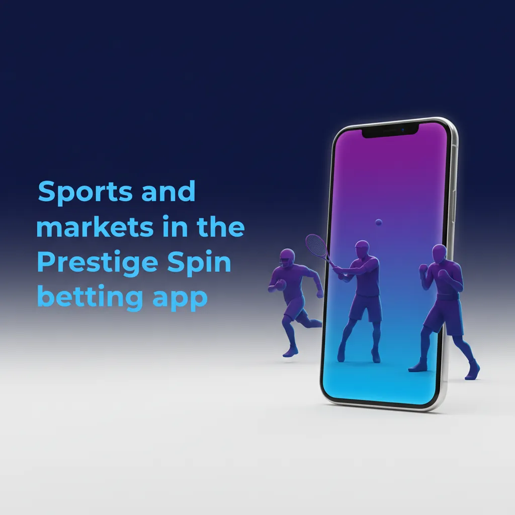 Prestige Spin app: sports and eSports markets, pre-match & live, Singles/Accas/Systems, quick filters, one-tap betslip.
