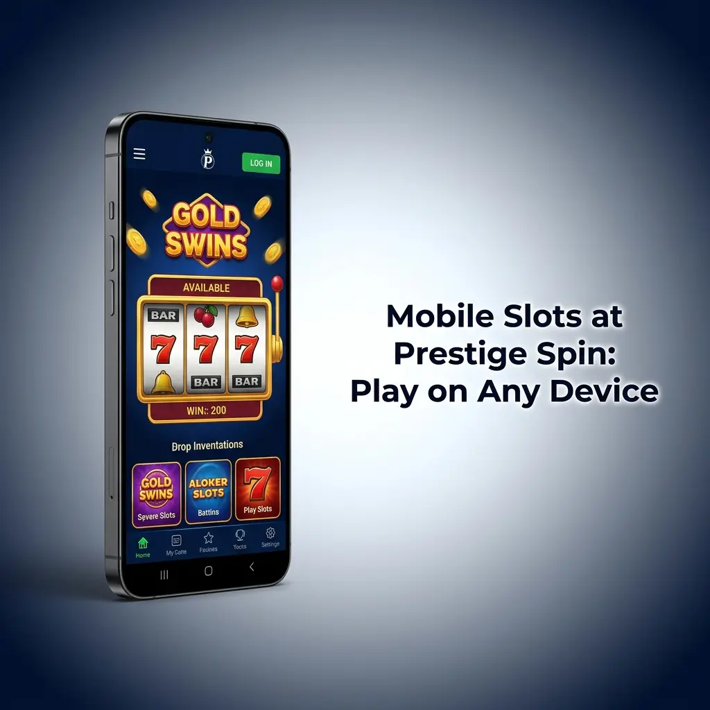 Prestige Spin mobile slots interface on smartphone and tablet with touchscreen navigation and full game lobby access