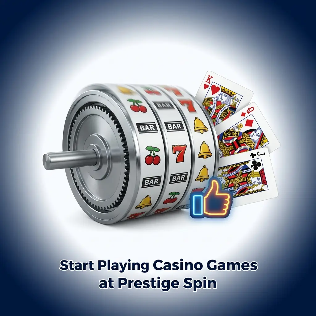 Prestige Spin casino registration steps showing how to sign up, deposit, and start playing real-money games