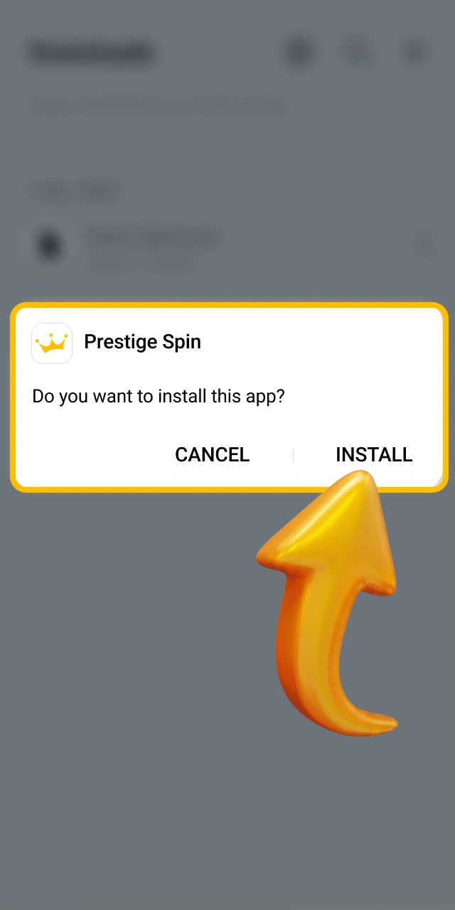 Run the downloaded installer package inside official Prestige Spin application.