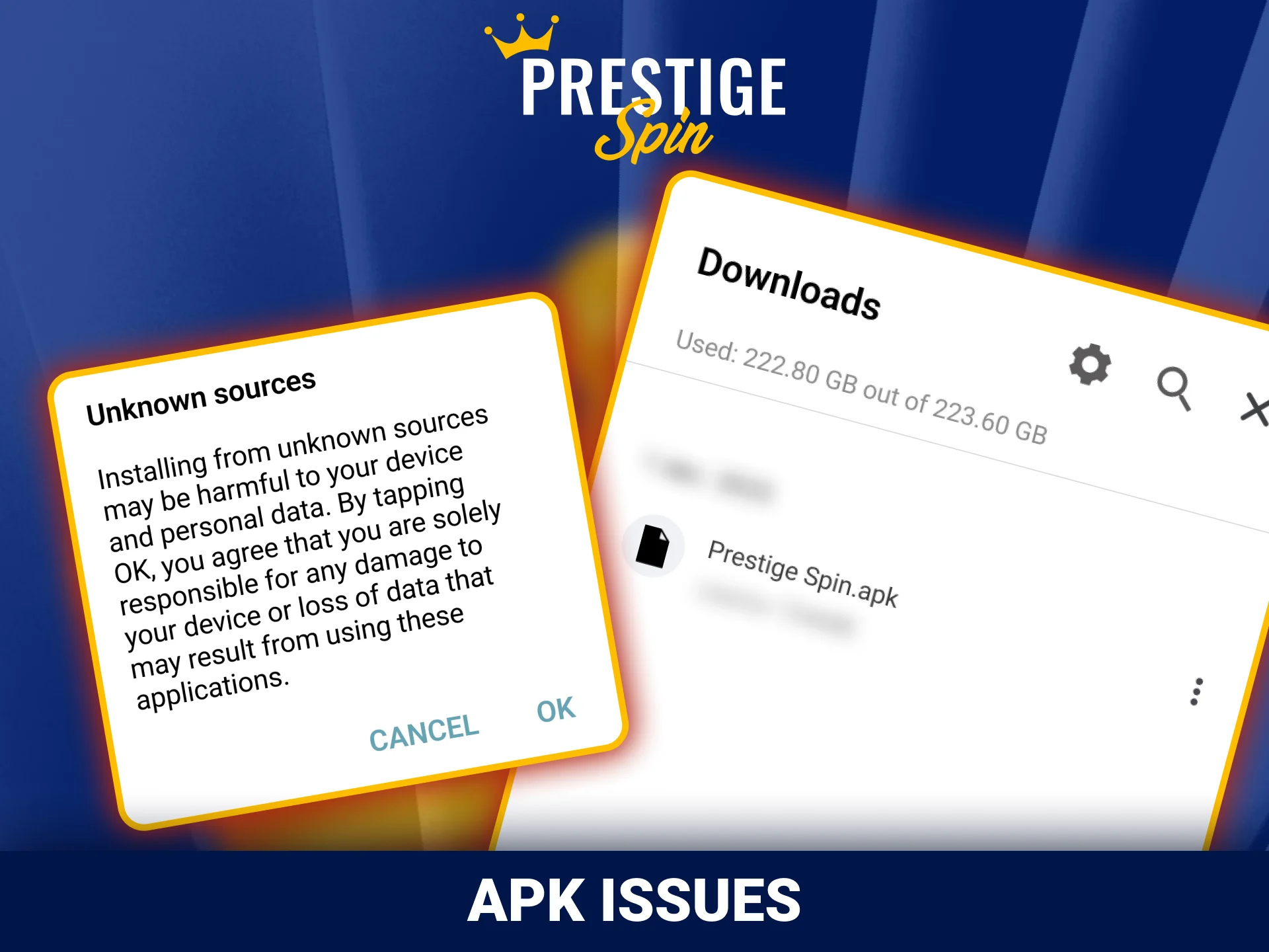 Solve installation issues by downloading the official Prestige Spin APK.