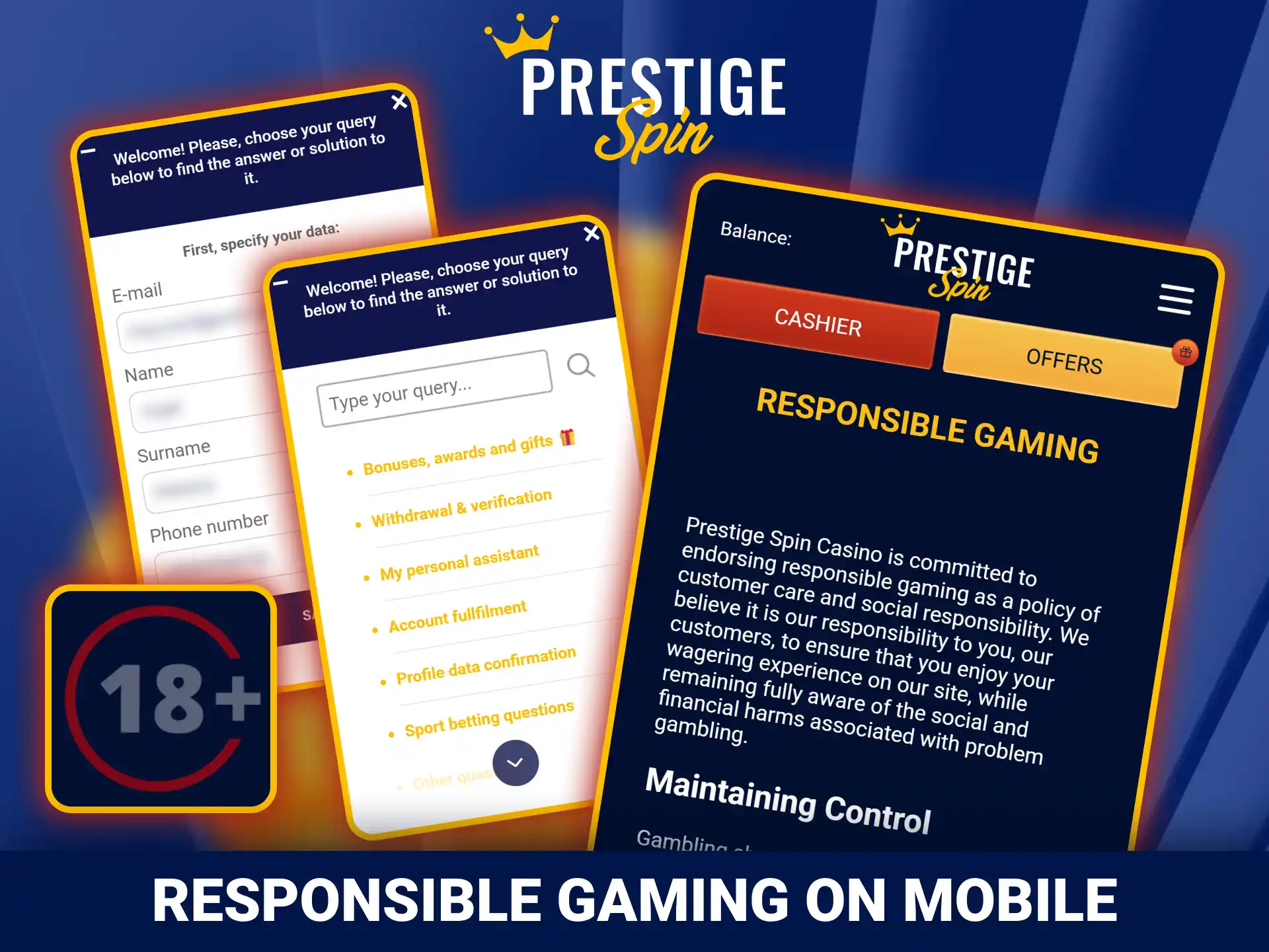 Access helpful safer gambling tools inside official Prestige Spin app.