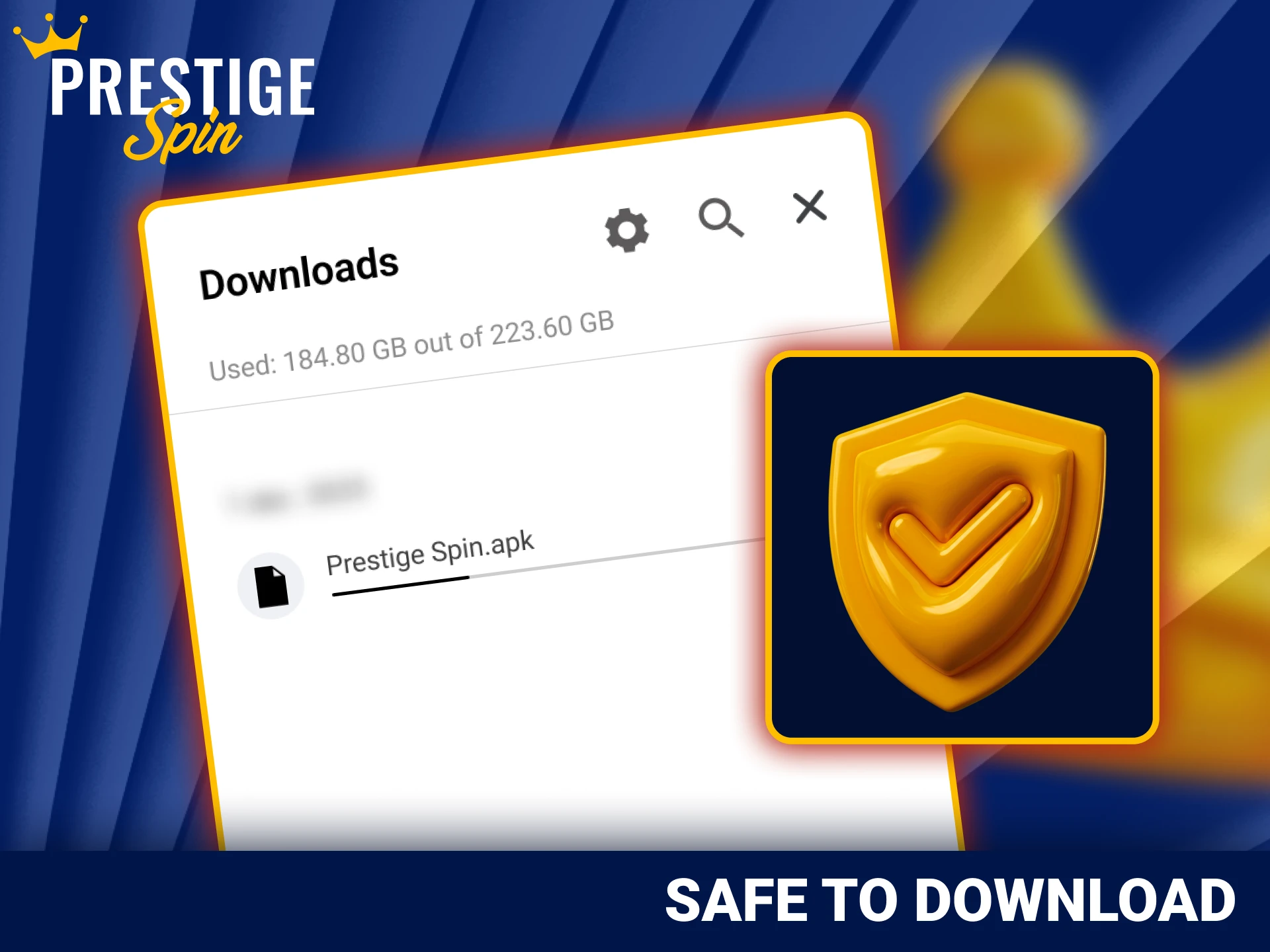 Enjoy safe mobile casino play using official Prestige Spin application.