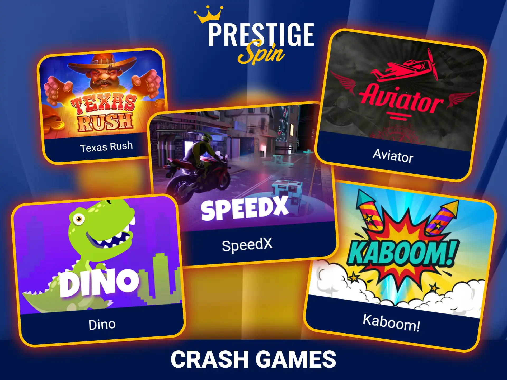 Play exciting fast paced crash games on official Prestige Spin.