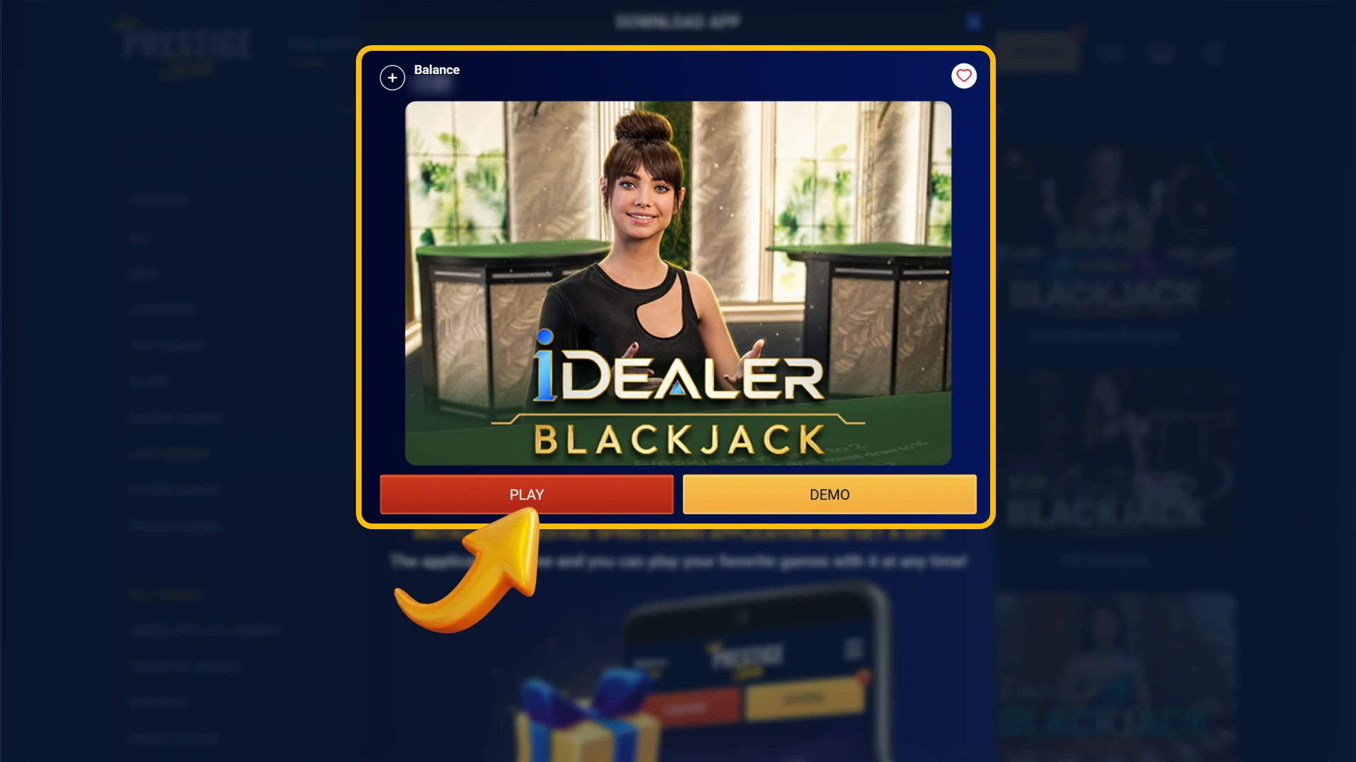Place real bets on your favorite tables via official Prestige Spin.