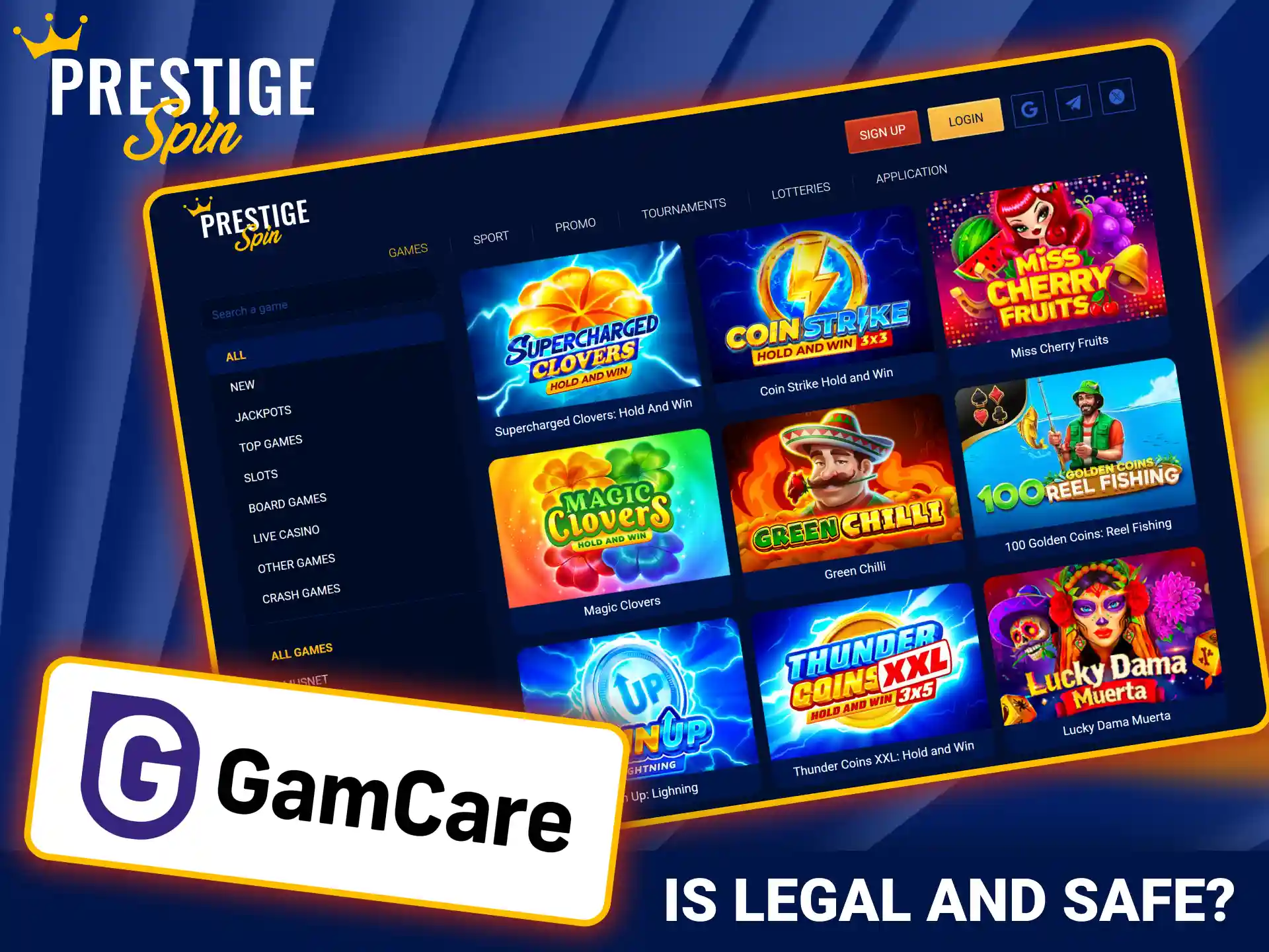 Enjoy licensed and fully encrypted gaming with official Prestige Spin.
