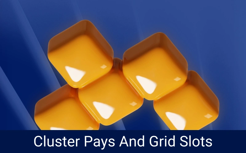 Land matching symbol grid cluster wins using official Prestige Spin.