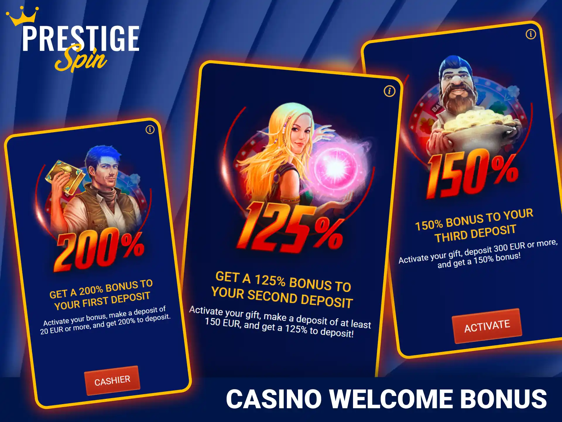 Claim your massive deposit welcome package from official Prestige Spin.