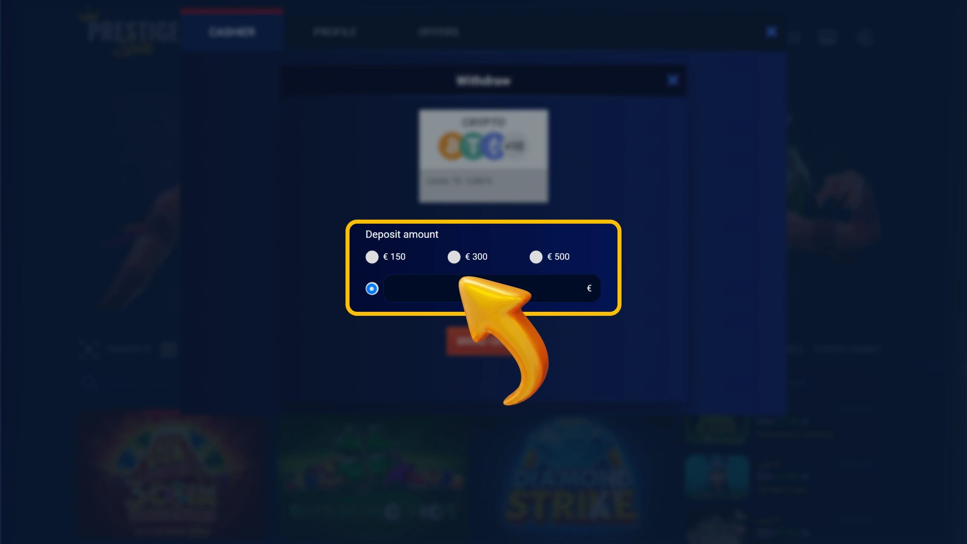 Provide correct personal banking payout details to official Prestige Spin.