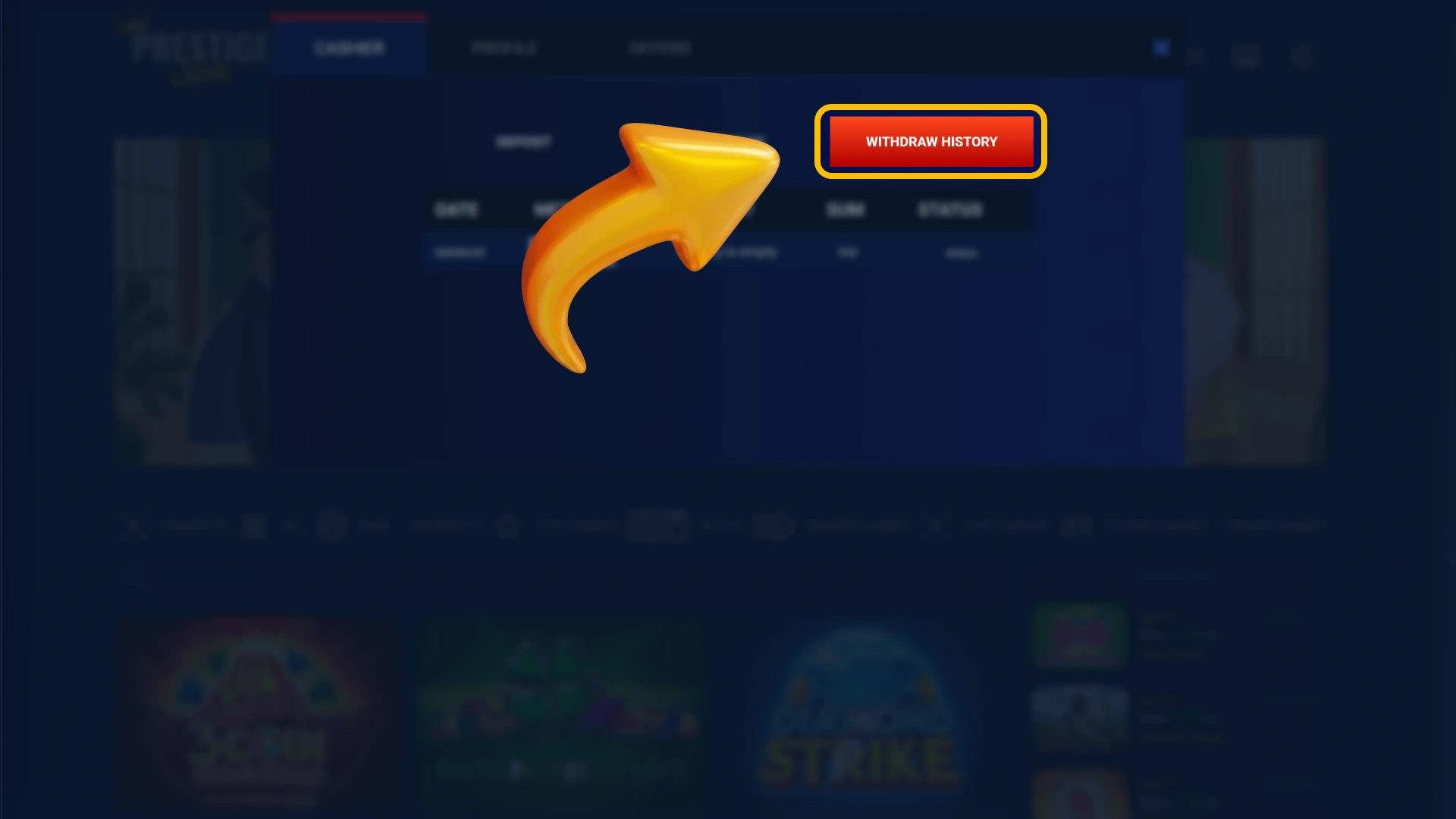Monitor your real time transaction status within official Prestige Spin.