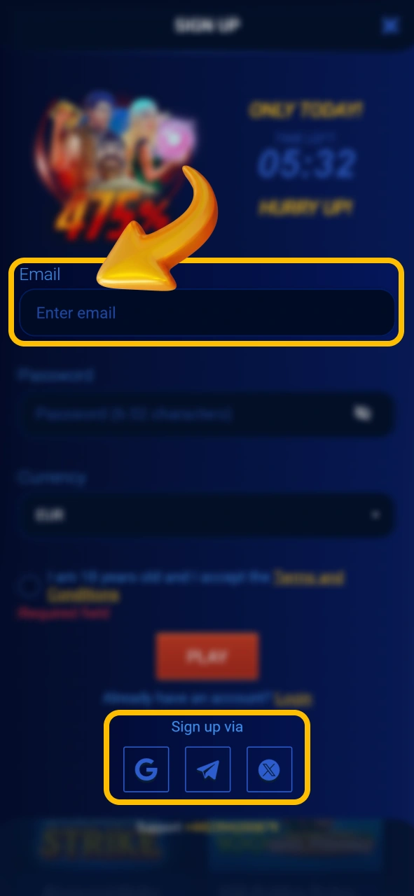 Choose a portable mobile registration method via official Prestige Spin.