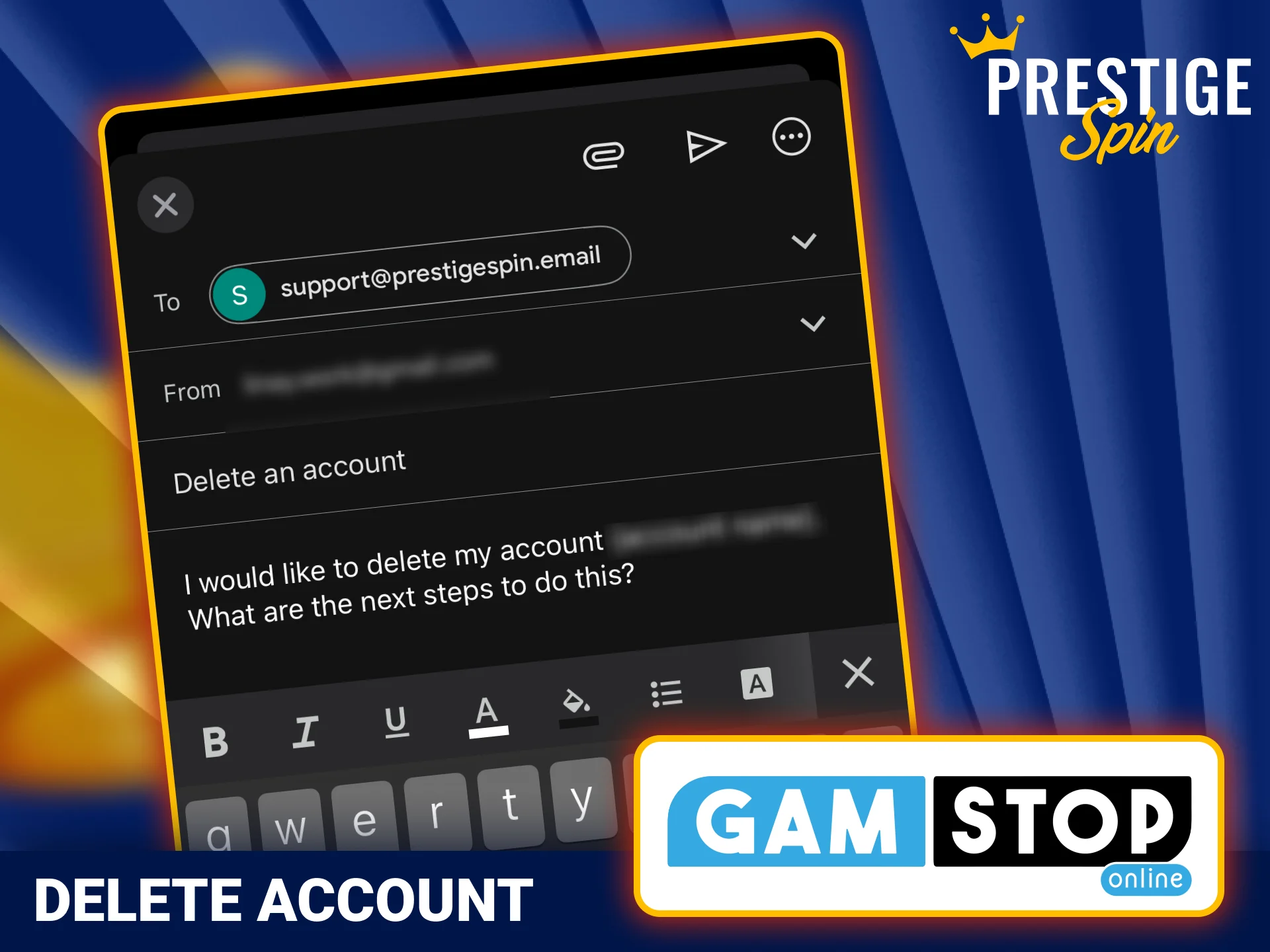 Learn about voluntary account closure options on official Prestige Spin.
